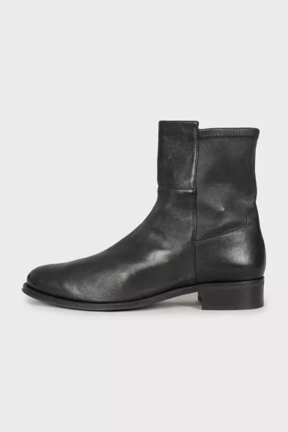 Black leather boots