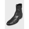 Black leather boots