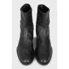 Black leather boots