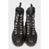 Leather boots with silver hardware