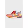 Leather sneakers in a bright print