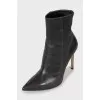 Leather stiletto ankle boots