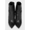 Leather stiletto ankle boots