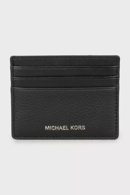 Men's leather cardholder with tag