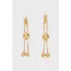 Gold drop earrings with balls