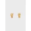 Gold drop earrings with balls