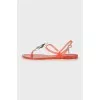 Rubber flip flops with logo