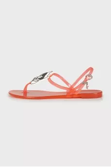 Rubber flip flops with logo