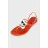 Rubber flip flops with logo