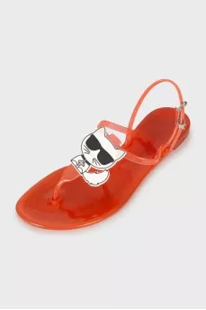 Rubber flip flops with logo
