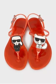 Rubber flip flops with logo