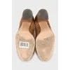 Brown block heel shoes 