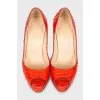 Red snakeskin shoes