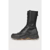 Leather lace-up boots