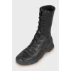 Leather lace-up boots