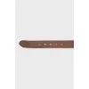 Leather belt with logo buckle