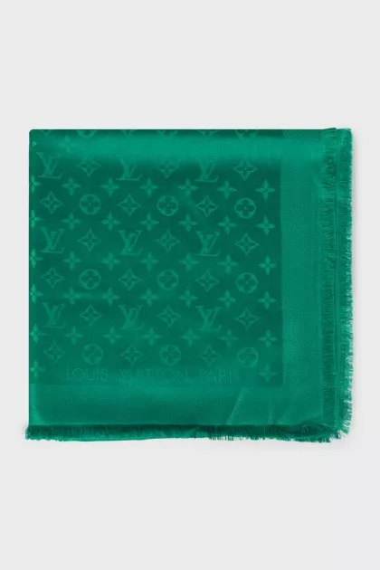 Green scarf in signature print