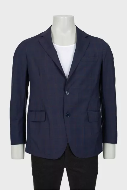 Men's checkered wool jacket