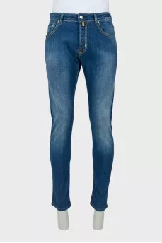 Men's jeans with silver hardware