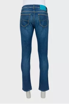 Men's jeans with silver hardware