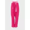 Silk trousers with belt