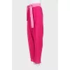 Silk trousers with belt