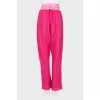 Silk trousers with belt