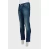 Men's dark blue button-down jeans