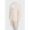 Beige cotton and linen suit