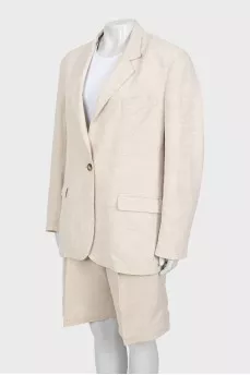 Beige cotton and linen suit