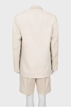 Beige cotton and linen suit