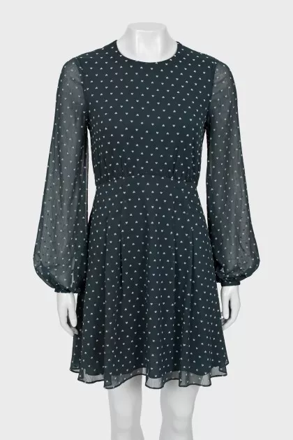 Dark green printed dress