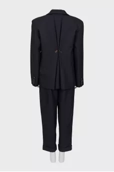 Navy blue suit with trousers