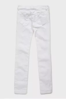White distressed skinny jeans