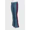 Flared jeans with stripes