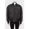 Insulated bomber jacket with brand logo