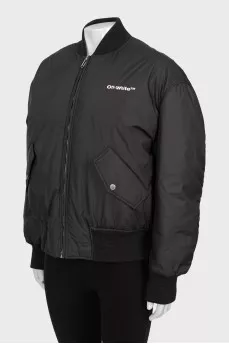 Insulated bomber jacket with brand logo