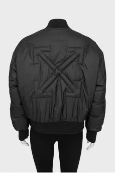 Insulated bomber jacket with brand logo