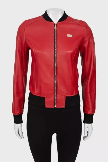 Red leather jacket