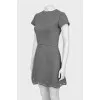 Gray dress with a patterned hem
