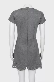 Gray dress with a patterned hem