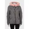 Parka decorated with pink fur