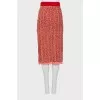 Wool midi skirt with pattern
