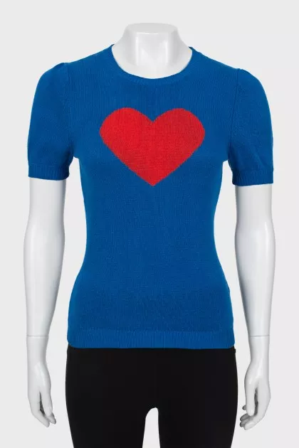 Knitted T-shirt with print