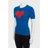 Knitted T-shirt with print