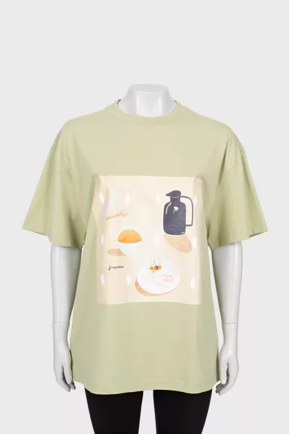 Green straight fit T-shirt