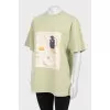 Green straight fit T-shirt