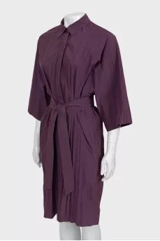 Purple dress with a belt