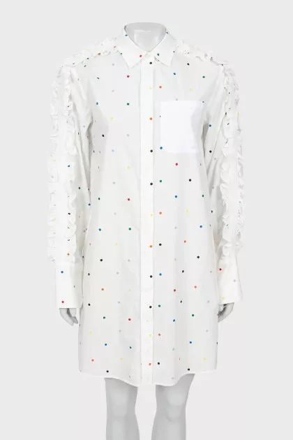 White printed dress with tag