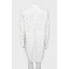 White printed dress with tag